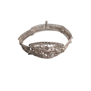 Vintage zilveren filigrain armband beschikbaar voor biedingen
