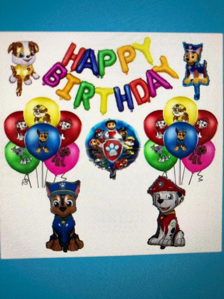 Paw Patrol 26 delig ballonnen feest versierpakket!, Hobby en Vrije tijd, Feestartikelen, Nieuw, Versiering, Verjaardag, Ophalen of Verzenden