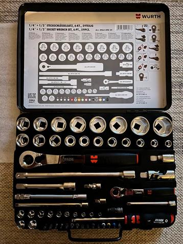 DOPSLEUTELS 1/2 INCH EN 1/4 INCH ASSORTIMENT MET 56 STUKS beschikbaar voor biedingen