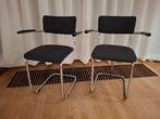 Set van 6 eettafel sledestoelen, Ophalen, Zwart, Zo goed als nieuw, Metaal
