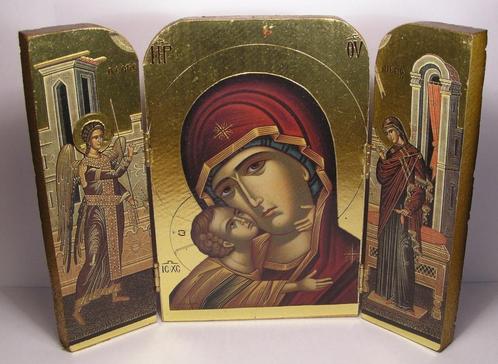 DM00 Grieks Orthodoxe Drieluik Maria & Jezus (nieuw), Verzamelen, Religie, Nieuw, Beeld(je), Verzenden