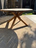 Mooie ronde tuintafel van hout 140cm incl beschermhoes, Tuin en Terras, Ophalen, Gebruikt, Rond, Hout