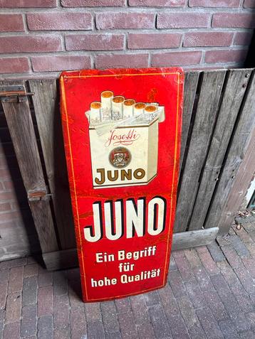 Oud Emaille Reclamebord Juno Sigaretten beschikbaar voor biedingen
