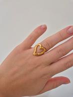 Gouden Hartvormige Ring verstelbaar!, Ophalen of Verzenden, Nieuw, Goud, Dame