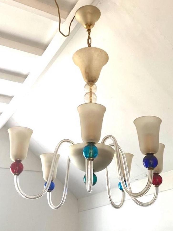 Italiaanse kroonluchter, Huis en Inrichting, Lampen | Kroonluchters, Gebruikt, Glas, Metaal, Ophalen