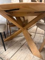 Showmodel Ethnicraft Mikado eiken ronde tafel, Huis en Inrichting, Nieuw, Natuurlijk wonen, 4 tot 6 stoelen, Modern