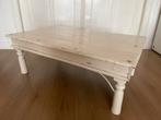 Antieke Lage Eettafel - Wit Geschilderd, Huis en Inrichting, Tafels | Salontafels, Gebruikt, 100 tot 150 cm, Minder dan 50 cm