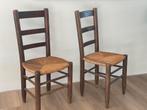 Vintage rotan rush design Perriand stijl stoelen, Huis en Inrichting, Ophalen, Zo goed als nieuw, Bruin, Twee