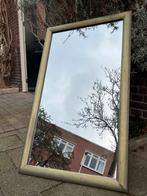 Vintage spiegel groot goud groen HollywoodRegency, Gebruikt, 100 tot 150 cm, Ophalen of Verzenden, Rechthoekig
