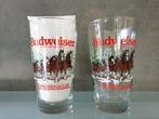 2 Budweiser Clydesdales Vintage Bierglazen Uit 1989, Ophalen, Nieuw, Glas of Glazen, Overige merken