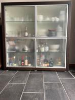 Moderne Hulsta vitrinekast met gesatineerd glas, Ophalen, Gebruikt, 150 tot 200 cm, Glas