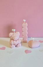 Beer kaars met hartjes, Ophalen of Verzenden, Nieuw, Overige materialen, Minder dan 25 cm