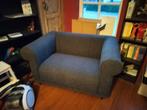 Blauwe 1,5 zitsbank, Huis en Inrichting, Banken | Sofa's en Chaises Longues, Ophalen, Tweepersoons, 75 tot 100 cm, Minder dan 150 cm