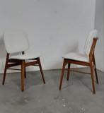 Set van 2 Deens design teak REFURBISHED, Huis en Inrichting, Stoelen, Ophalen of Verzenden, Zo goed als nieuw, Stof
