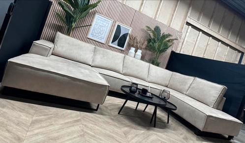 ZGAN Home Center U-Bank / Hoekbank - Beige - NU €1650, Huis en Inrichting, Banken | Bankstellen, Zo goed als nieuw, Hoekbank, Vierpersoons of meer