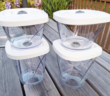 4 x Vacu Vin - Vacuvin - Vacuüm Containers - voedselopslag beschikbaar voor biedingen