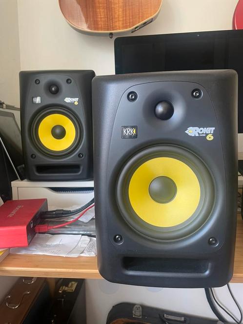 2x Rokit KRK 6, Audio, Tv en Foto, Luidsprekers, Zo goed als nieuw, Front, Rear of Stereo speakers, 120 watt of meer, Overige merken