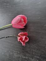 Kunstbloemen roze : 1 x roos en 1 x tulp, Binnen, Ophalen of Verzenden, Zo goed als nieuw