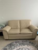 Lederen Chateau d'Ax bankstel (3+2 zits) - Crème, Huis en Inrichting, Banken | Bankstellen, Minder dan 75 cm, Leer, Ophalen of Verzenden