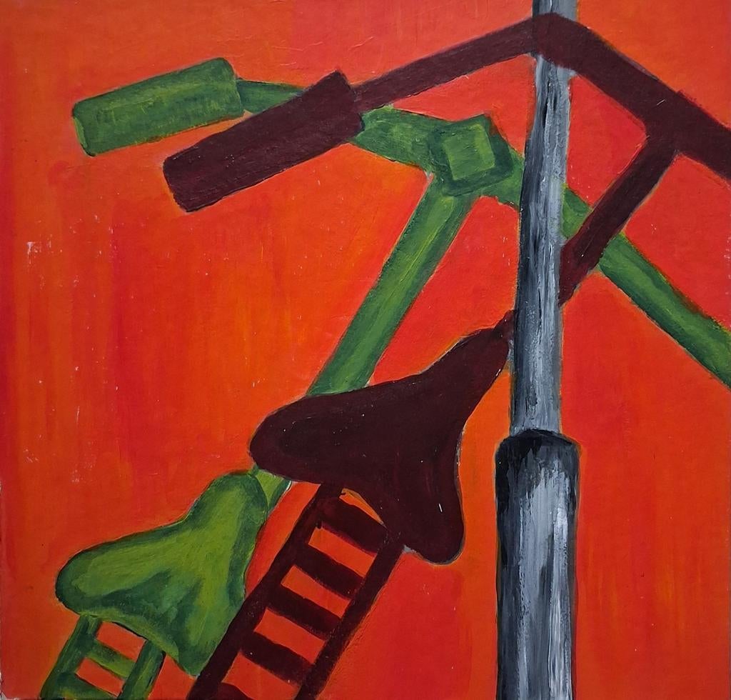 Abstract Fiets Kunstwerk, Antiek en Kunst, Kunst | Schilderijen | Klassiek, Ophalen of Verzenden