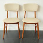 Vintage Stoelen Simpla-Lux, set van 2, hout - kunstleer, 60s, Gebruikt, Twee, Bruin, Hout