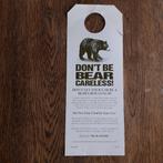 BEAR AWARE / Parkeerkaart Sequoia National Park USA / BEER, Ophalen of Verzenden, Gebruikt, Wild dier, Overige typen
