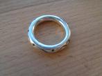 zilveren massieve ring rondom bewerkt [129], Sieraden, Tassen en Uiterlijk, Ringen, Verzenden, Zo goed als nieuw, 17 tot 18, Dame of Heer