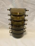 Retro Set van 6 Arcoroc Soepkommen Snackschaaltjes, Huis en Inrichting, Keuken | Servies, Ophalen, Gebruikt, Overige stijlen, Glas