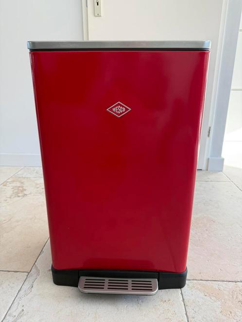 Wesco big double boy 2x 18l rood, Huis en Inrichting, Woonaccessoires | Prullenbakken, Zo goed als nieuw, Metaal, 50 tot 75 cm