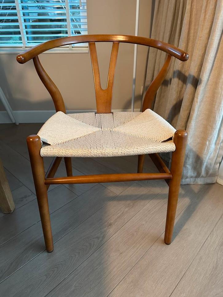 4 Carl Hansen & Søn CH24 Wishbone stoelen (look alike), Huis en Inrichting, Stoelen, Gebruikt, Ophalen