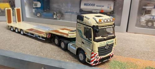 Mercedes actros  H.N.KRANE met semi dieplader uitschuifbaar, Hobby en Vrije tijd, Modelauto's | 1:50, Zo goed als nieuw, Bus of Vrachtwagen