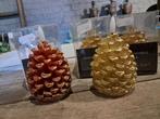 Dennenappel ledkaarsen NU €3,50 P.S.  3X GOUD 1X ROOD REAGEE, Ophalen of Verzenden, Nieuw, Overige materialen, Minder dan 25 cm