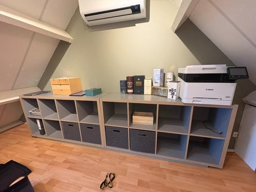 IKEA KALLAX vakkenkast grijs/houteffect 2 stuks, Huis en Inrichting, Kasten | Wandmeubels, Zo goed als nieuw, 100 tot 150 cm, Minder dan 150 cm