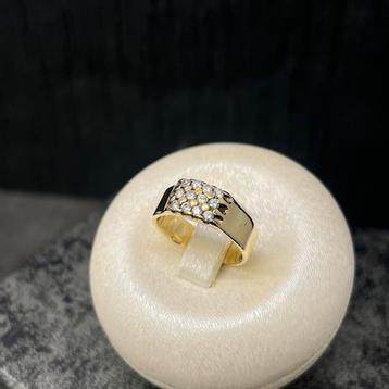 14k gouden ring massief model prachtig met stenen beschikbaar voor biedingen