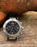 Cartier Black Stainless Steel Rubber Pasha Seatimer, Ophalen of Verzenden, Zo goed als nieuw, Staal, Overige merken
