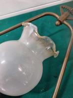 hanglamp hout messing glas, Huis en Inrichting, Lampen | Hanglampen, Ophalen of Verzenden, 'T Olde Gre-j, Info@toldegrej.nl, Endepoelstraat 20f Didam