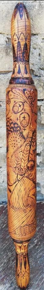 Deegroller. Houtsnijwerk. China. 57 cm. Ca 1920/1940., Antiek en Kunst, Ophalen