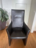 4 Leren (Longlife) eetkamer stoelen met leuning, Ophalen, Gebruikt, Bruin, Leer