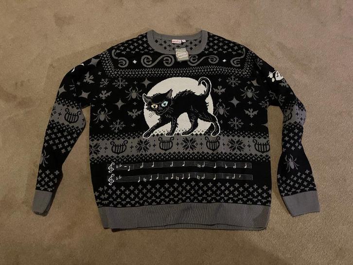 Efteling Danse Macabre Swarte Kat Winter kersttrui XXL, Verzamelen, Efteling, Nieuw, Kleding, Ophalen of Verzenden