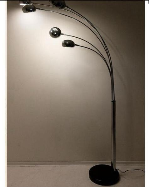 Vintage booglamp Vloerlamp met Vijf Lampenkappen, Huis en Inrichting, Lampen | Vloerlampen, Zo goed als nieuw, 150 tot 200 cm