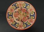 Vintage antiek bord wandbord sierbord aardewerk bloemen, Ophalen of Verzenden