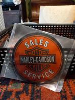 Heel mooi emaile bordje 12cm  sales harley davidson  service, Verzamelen, Merken en Reclamevoorwerpen, Reclamebord, Ophalen of Verzenden