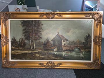 Mooie oude schilderij van mollin beschikbaar voor biedingen