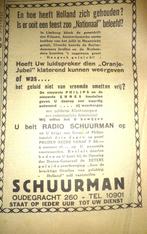Radio Schuurman Oude Gracht Utrecht 1936, Knipsel(s), Ophalen of Verzenden, 1920 tot 1940