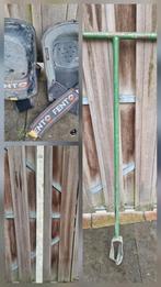 Tuingereedschap, grondboor lange waterpas en knie beschermer, Tuin en Terras, Ophalen, Gebruikt