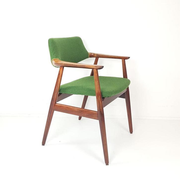 Vintage deense fauteuil Svend Aage Eriksen Ploegwool groen, Huis en Inrichting, Stoelen, Zo goed als nieuw, Eén, Overige kleuren