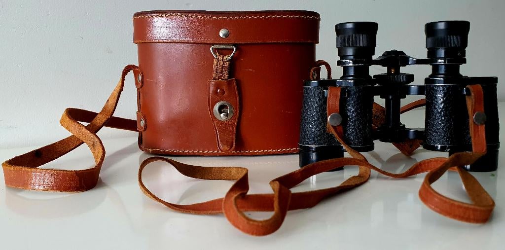 Prachtige antieke Verrekijker + lederen tas en draagriem, Audio, Tv en Foto, Optische apparatuur | Verrekijkers, Gebruikt, Verzenden