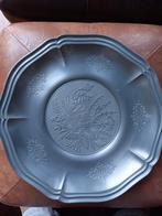 Mooi groot tinnen wandbord - bord met bloemen, Ophalen of Verzenden