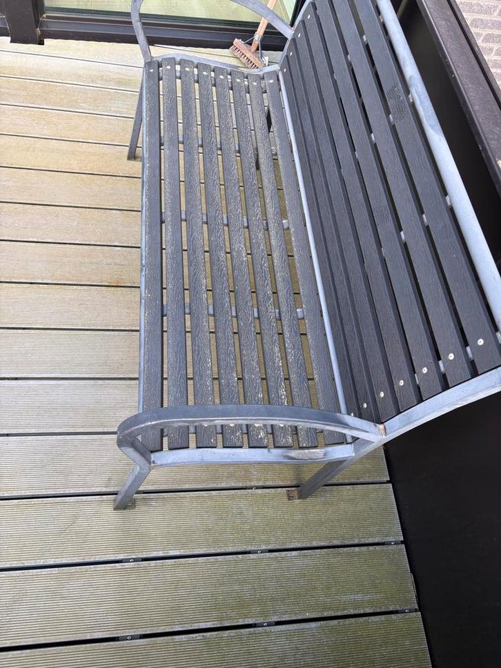 Tuinbank metaal en kunststof, Tuin en Terras, Tuinbanken, Gebruikt, Metaal, Ophalen