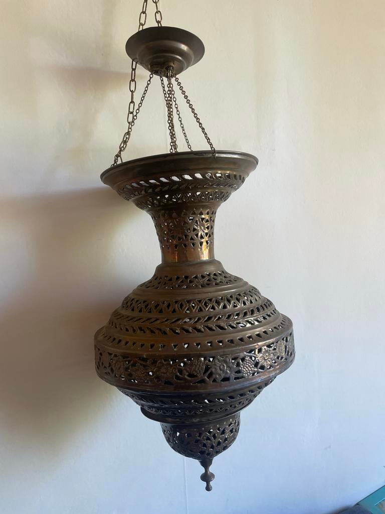 Antieke Iraanse Hanglamp - Prachtig Metaalwerk, Ophalen